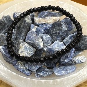 Alquimia Black Beaded Stretch Bracelet
